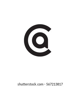 initial letter logo ca, ac, a inside c rounded lowercase black monogram