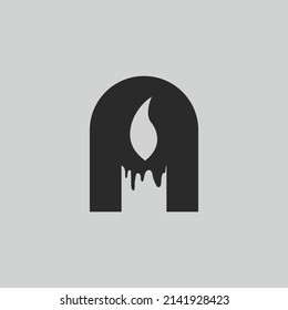 initial letter logo A candle logo design Vector Icon template elements