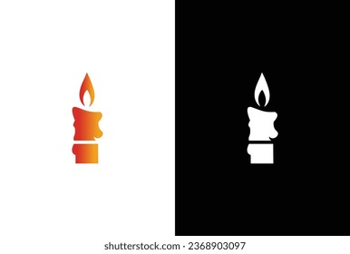 Initial letter logo I candle logo design. I candle logo Vector Icon. Candle logo vector illustration design.