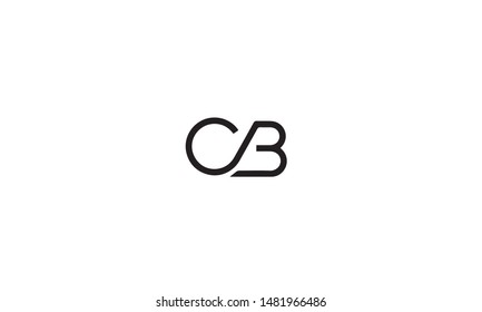 Initial Letter Logo Cb, Bc, B Inside C Rounded Lowercase White Black Background
