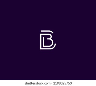 initial letter logo cb, bc, b inside c rounded lowercase white black background