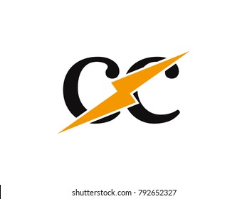 Initial letter logo cc lowercase thunder vector design