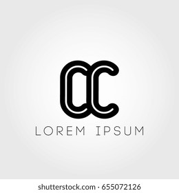 initial letter logo cc outline lowercase black logotype