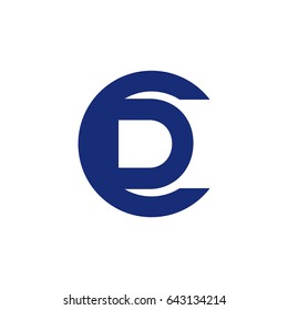 initial letter logo cd, d, c, c and d uppercase blue vector template white background