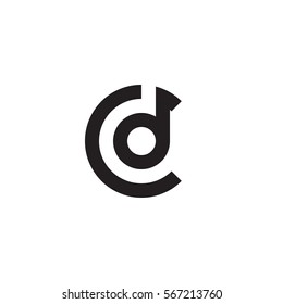 initial letter logo cd, dc, d inside c rounded lowercase black monogram