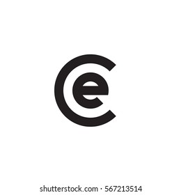 initial letter logo ce, ec, e inside c rounded lowercase black monogram