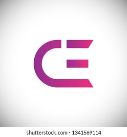 Initial letter logo CE, logo template