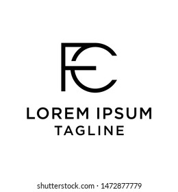 initial letter logo CF, FC, logo template