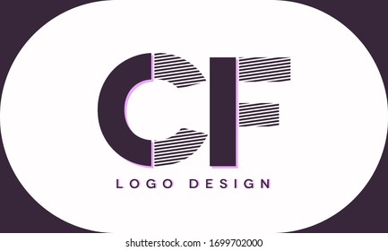 Plantilla de logotipo de letra inicial CF o logotipo FC
