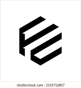 initial letter logo cf, fc, f inside c rounded lowercase black monogram