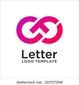 initial letter logo cf, fc, f design template