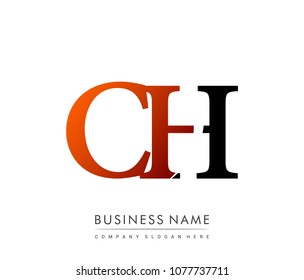 initial letter logo CH colored red and black, Vector logo design template elements for your business or company identity
