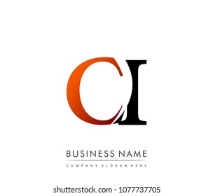 initial letter logo CI colored red and black, Vector logo design template elements for your business or company identity
