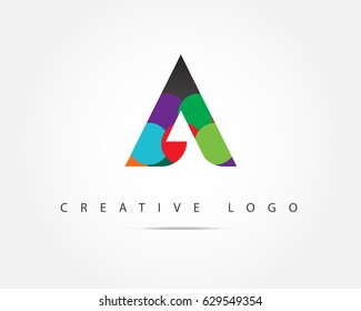 Initial Letter A logo with Circle Colorful