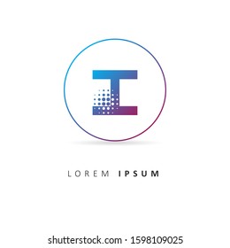Initial Letter I Logo with Circle Element. Design vector illustration template