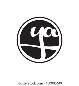 initial letter logo circle with ring ya