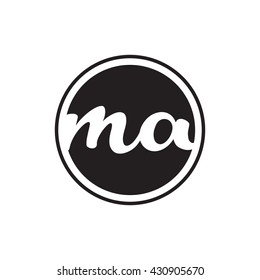 initial letter logo circle with ring ma
