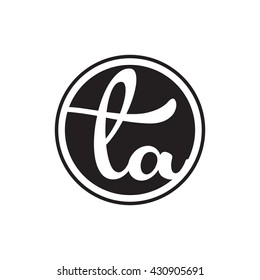 initial letter logo circle with ring ta