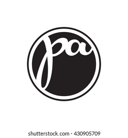 initial letter logo circle with ring pa