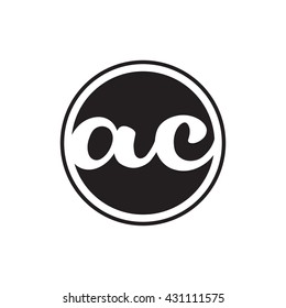 initial letter logo circle with ring ac