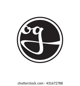 initial letter logo circle with ring