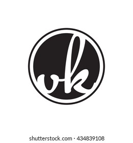 initial letter logo circle with ring vk