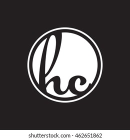 initial letter logo circle with ring white