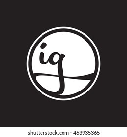 initial letter logo circle with ring white