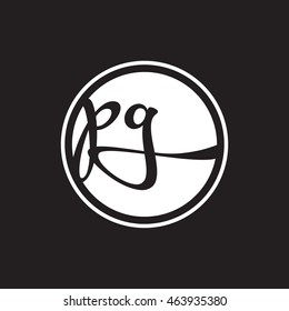 initial letter logo circle with ring white
