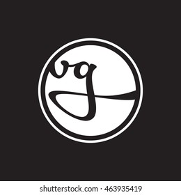 initial letter logo circle with ring white