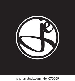 initial letter logo circle with ring white