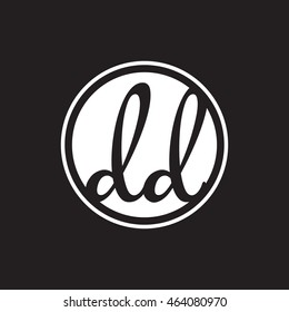 initial letter logo circle with ring white