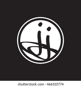 initial letter logo circle with ring white