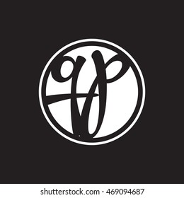 initial letter logo circle with ring white