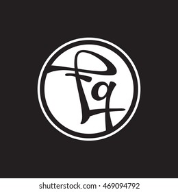 initial letter logo circle with ring white