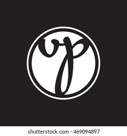 initial letter logo circle with ring white