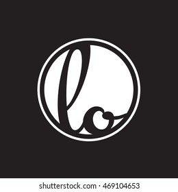 initial letter logo circle with ring white