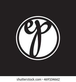 initial letter logo circle with ring white