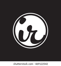 initial letter logo circle with ring white color