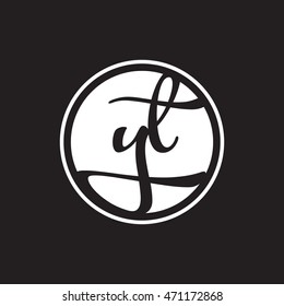 initial letter logo circle with ring white color