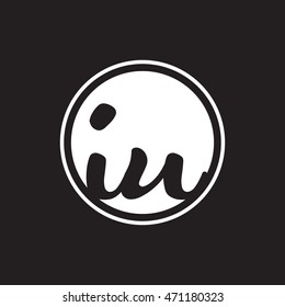 initial letter logo circle with ring white color