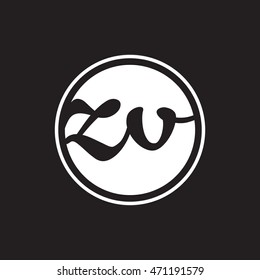 initial letter logo circle with ring white color