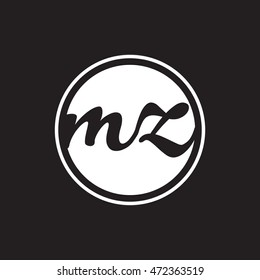 initial letter logo circle with ring white color