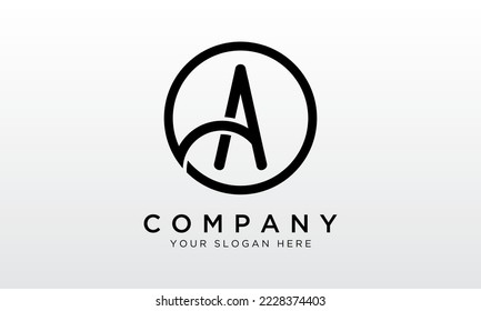 Initial Letter A Logo With Circle Shape. Modern Unique Creative A Logo Design Vector Template.