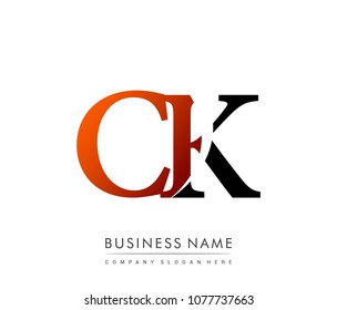 
logotipo de letra inicial en color negro y rojo CK, elementos de plantilla de diseño del logotipo vector para su identidad empresarial o de empresa