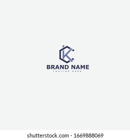 initial letter logo CK, KC logo template