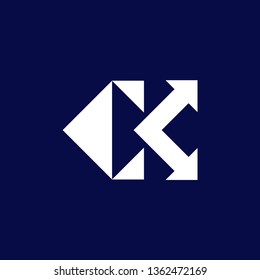 Initial letter logo CK, logo template