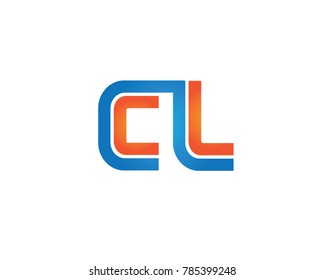 

initial letter logo cl, lc, l inside c rounded lowercase blue orange