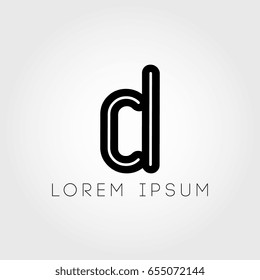 initial letter logo cl outline lowercase black logotype