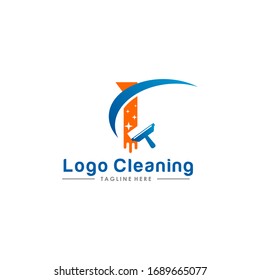 Initial-Brief-Logo Ich reinigen Dienst Logo Symbol Vektorillustration Vorlage.